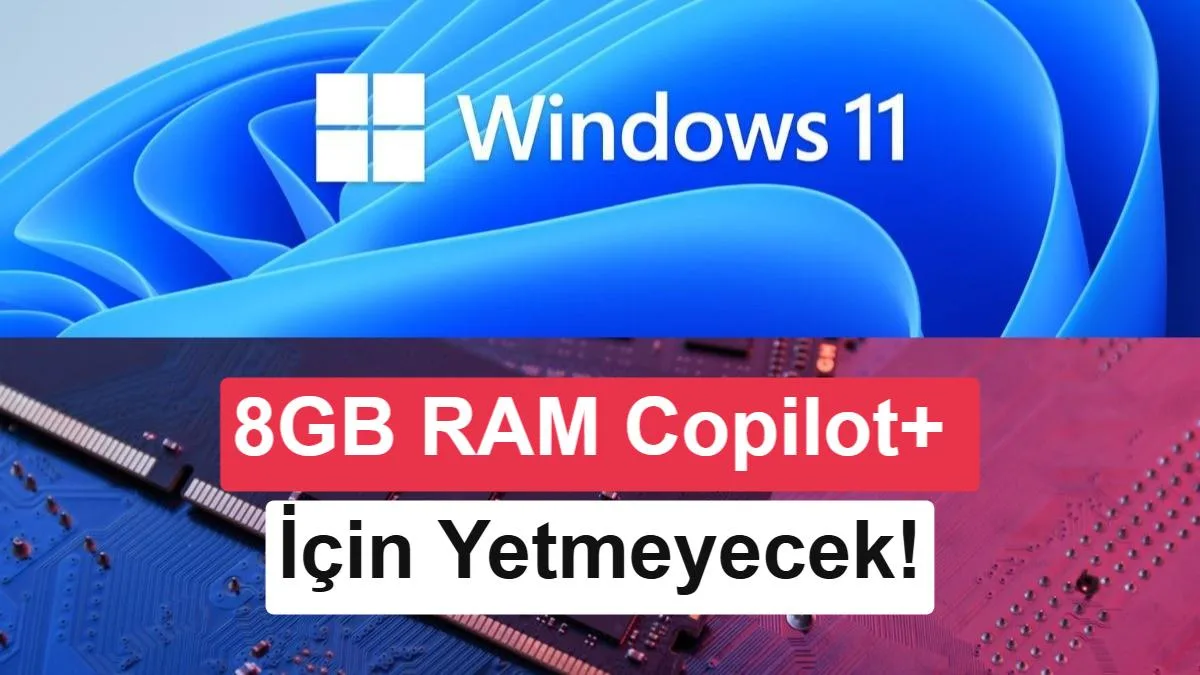 Windows 11’de 8 GB RAM optimizasyonu: Copilot+ için geçerli değil