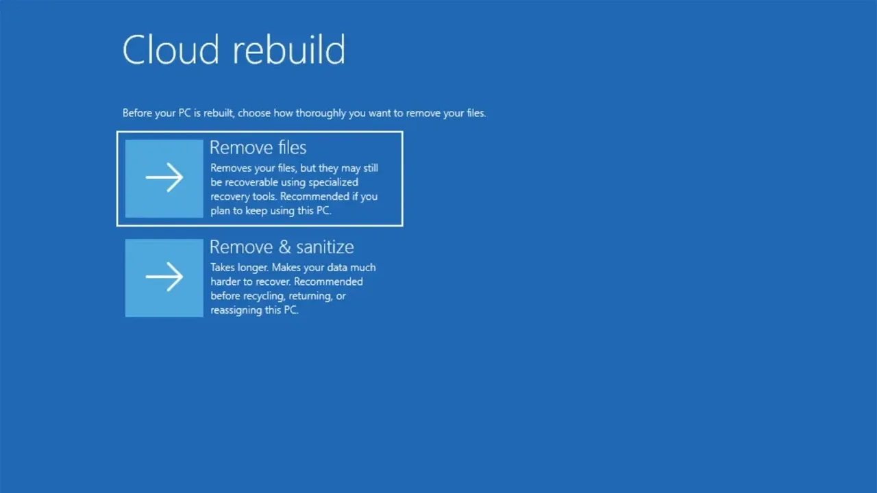 Windows 11 Sıfırlama Sistemi Yeni Cloud Rebuild Özelliğiyle Yeniden Şekillendiriliyor